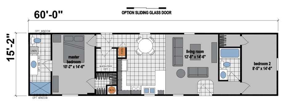 The Conway - Single Wide manufactured home by Skyline Homes