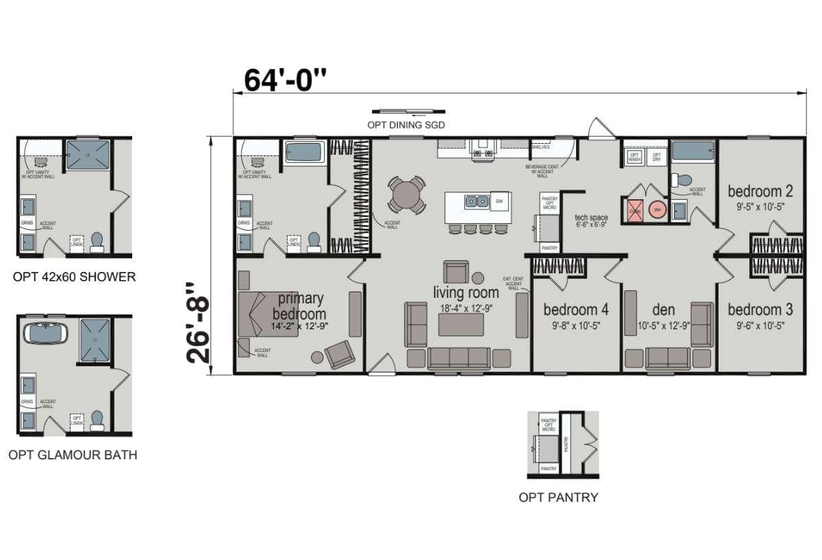 The Serenity - Double Wide manufactured home by Skyline Homes